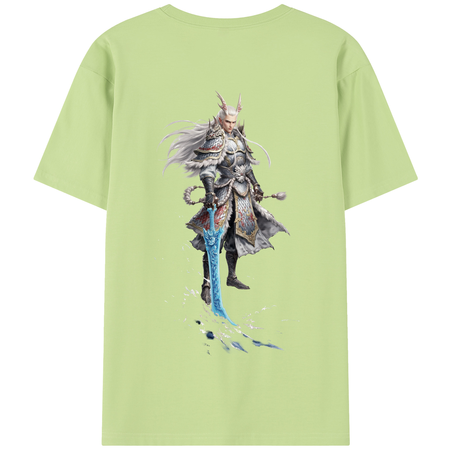 （画像用） Ne Zha 2 ナタ 魔童の大暴れ 綿100％半袖Tシャツ（背面プリント）